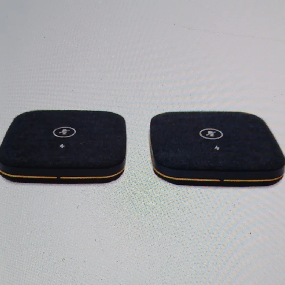 Wireless Dual Microphone Set with Charging Dock - Black and Gold